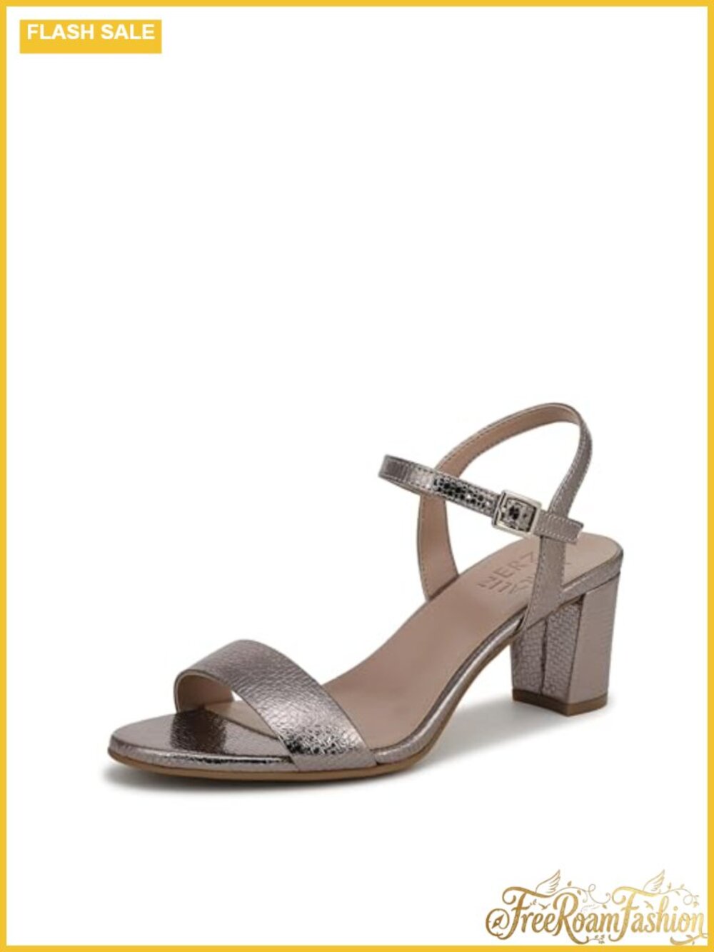 Naturalizer Bristol Heeled Sandal Block Heel Slingback Open Toe Buckle